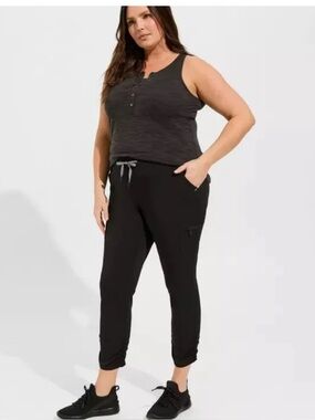 Torrid Black Happy Camper Ripstop Full Length Active Walking Pants 5X NWT